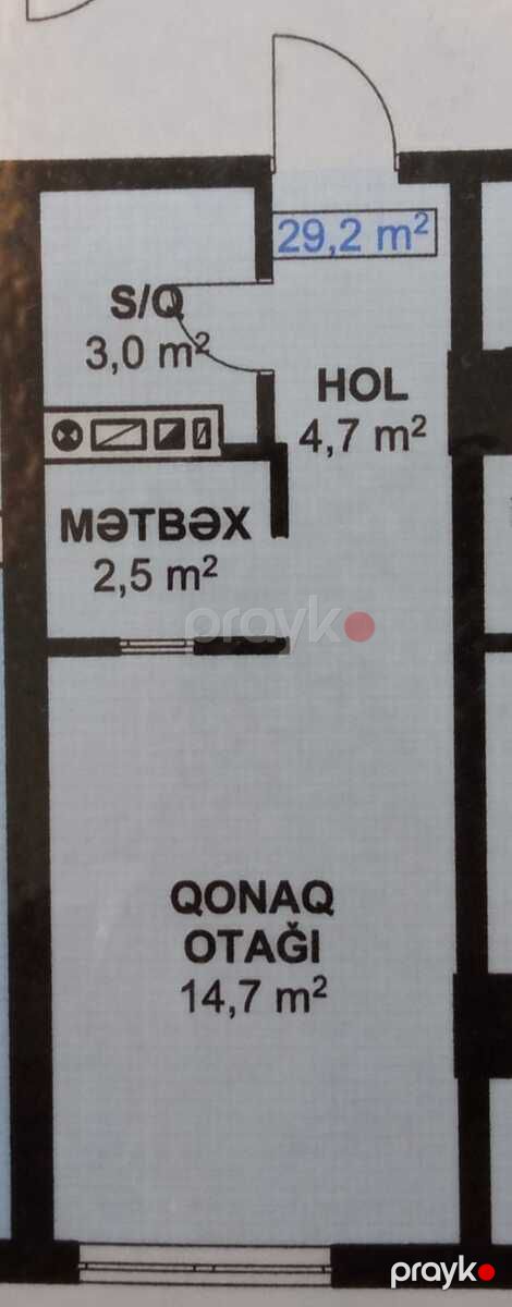 1-otaqlı yeni tikili, Xırdalan ş., 29.2 m² — Xırdalan