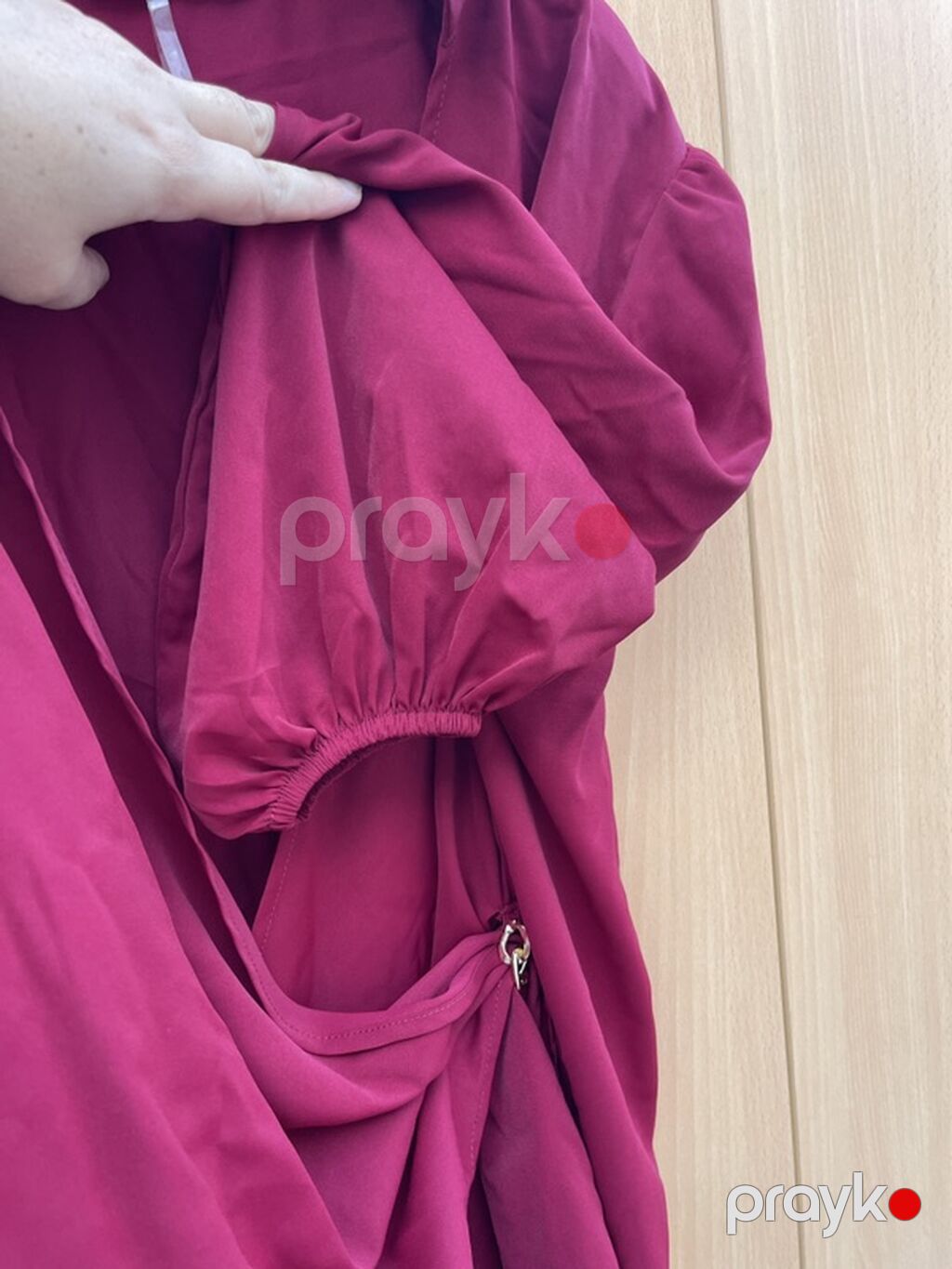 Misra qadın bluzu – bordo rəngdə, kəsişən (wrap) model. - Yumuşaq — Köynək, Bakı (3)