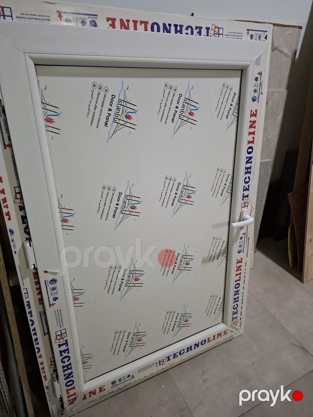 Ölcüsü:hündürlük-120sm,eni 84sm.PVC qapı paneli – Technoline profil — Pəncərələr, qapılar, balkonlar, Bakı (2)