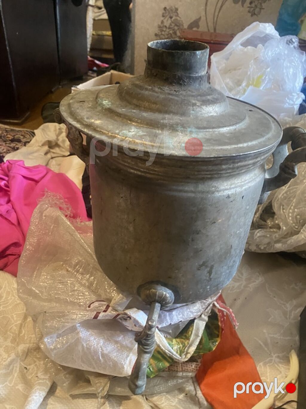 Klassik metal samovar qədimi odluq hissəsi yanıb - Material: təxminən — Samovarlar, Sumqayıt (2)