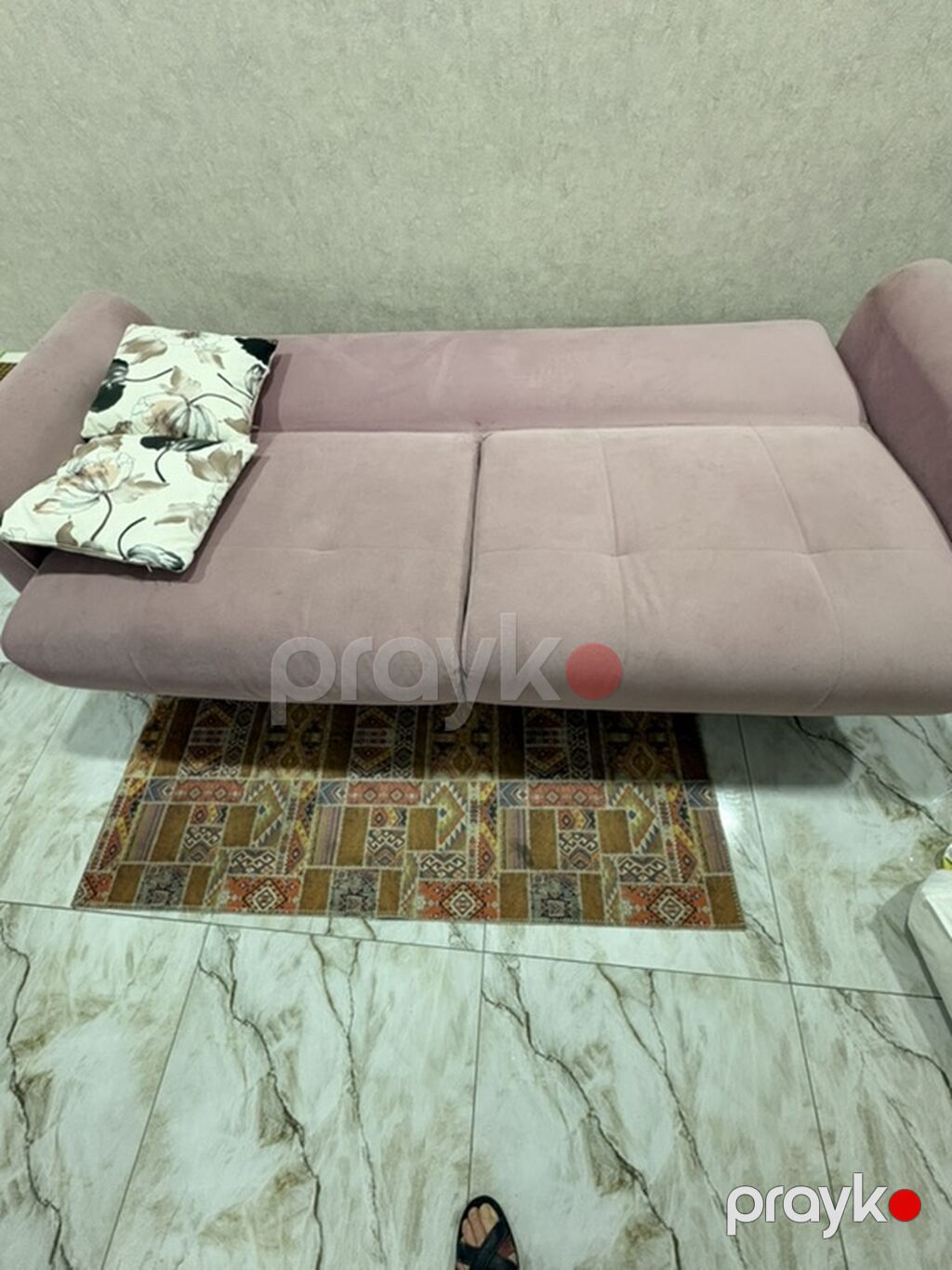 Məhsul: İstikbal divan acilir - Rəng: Pudra/çəhrayı, krem rəngli — Divanlər, Bakı (3)