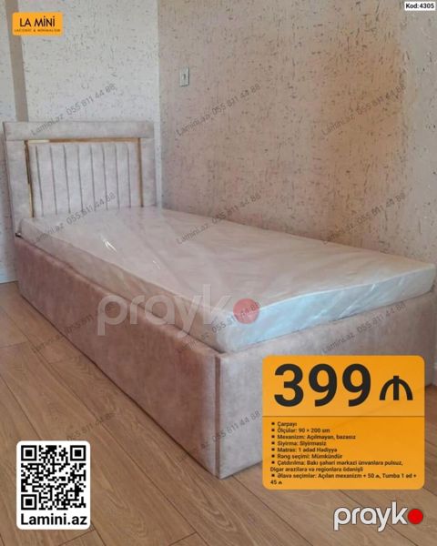 Çarpayı – La Mini (Kod: 4305) - Ölçü: 90 200 sm - Mexanizm — Bakı