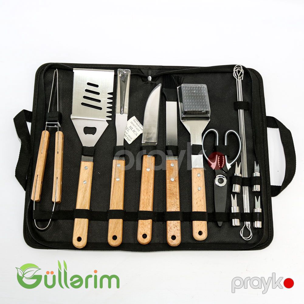 Barbekü Alətləri Dəsti – 10 Parçalı Çanta ilə — Mangal və aksesuarları, Bakı (3)
