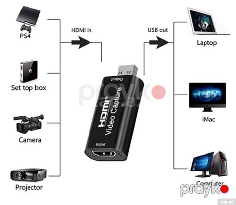 HDMI Video Capture USB adapter capture card Xüsusiyyətlər: - Giriş — Bakı