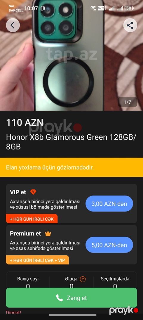 Honor X8b, 128 GB, rəng - Yaşıl, İki sim kartlı — Yevlax
