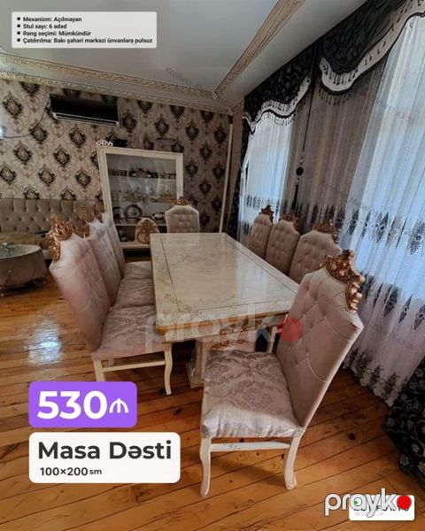 Məhsul: Masa Dəsti - Ölçü: 100×200 sm - Mexanizm: Açılmayan — Bakı