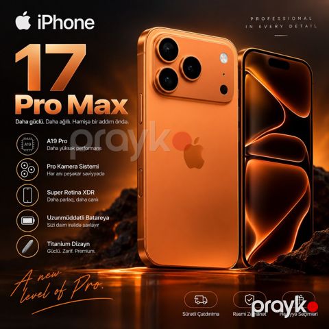Apple iPhone 17 Pro Max Cosmic Orange 256GB/12GB — Bakı