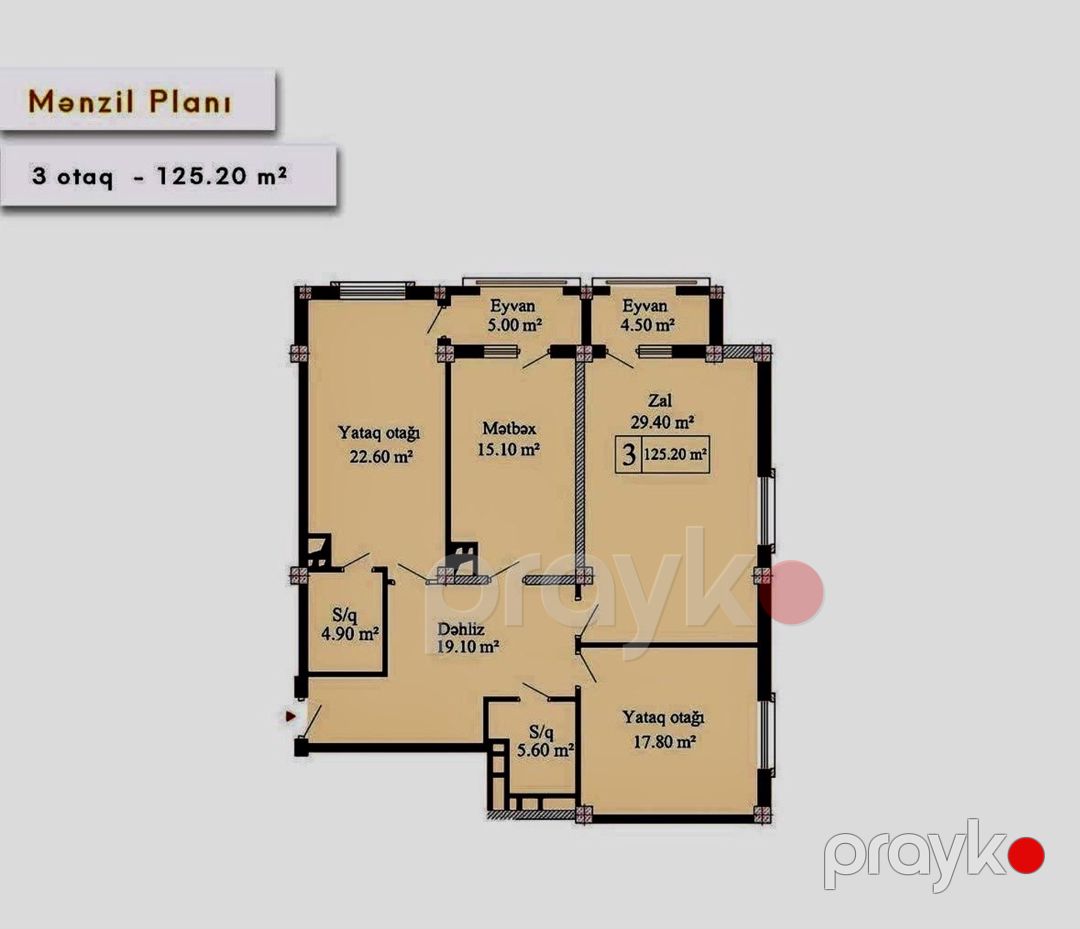 Satılır 3 otaqlı yeni tikili 125 m² — Mənzil, Bakı (8)