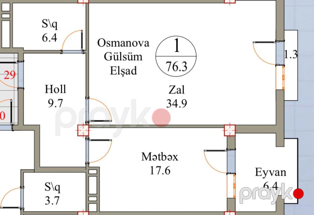 Satılır 2 otaqlı yeni tikili 76 m² — Mənzil, Bakı (12)