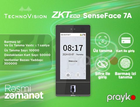 ZKTeco SenseFace 7A üz tanıma cihazı — Bakı