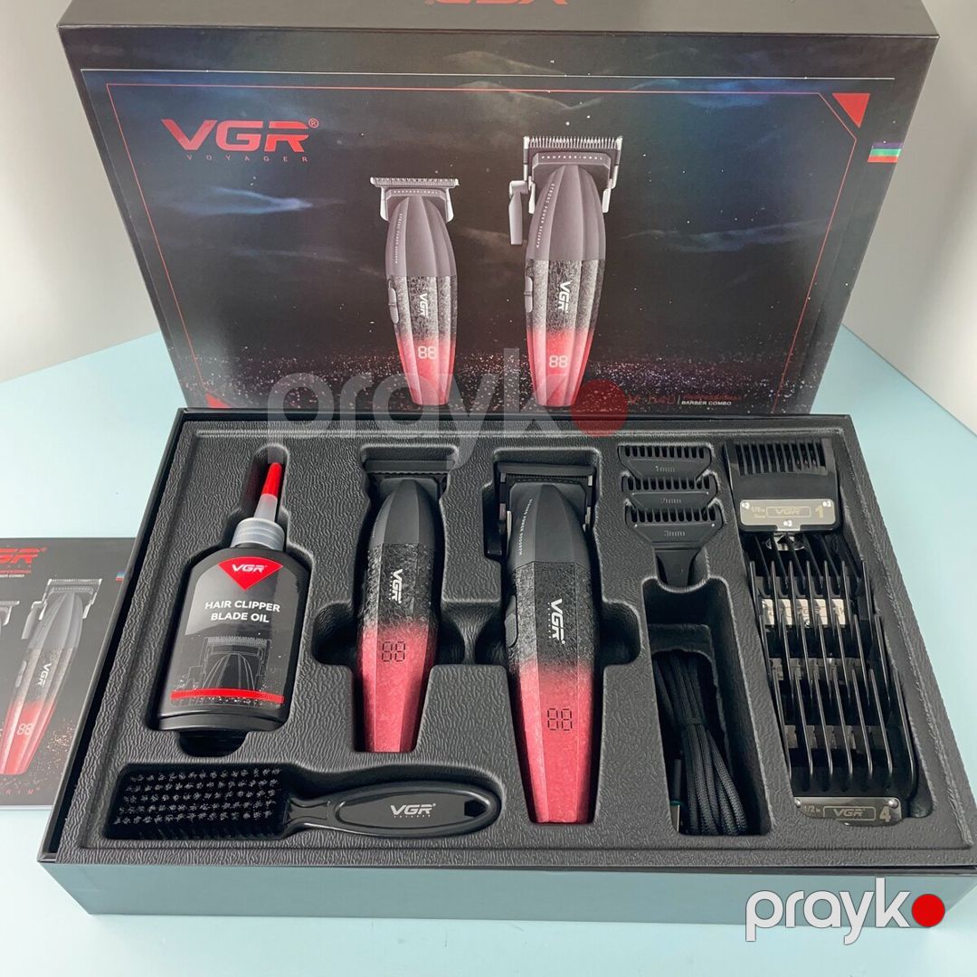 Professional təraş aparatı dəsti VGR 640 2500MAH 9000RPM Ceramic Blades Cord/Cordless — Gözəllik və səhiyyə, Bakı (5)