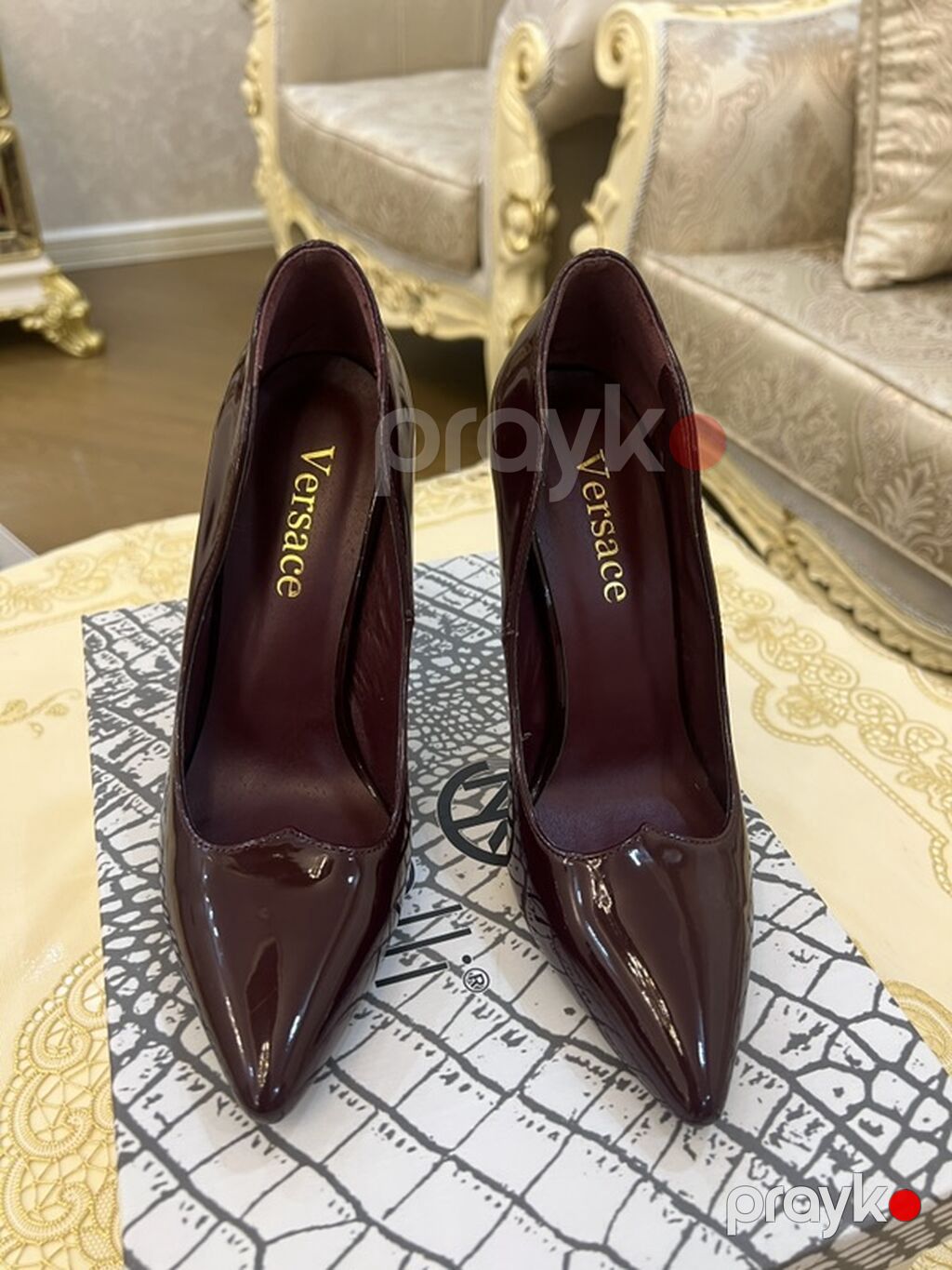 Versace qadın stilettosu - Model: Klassik şıq stiletto - Rəng: Tünd — Tufl, Bakı (3)