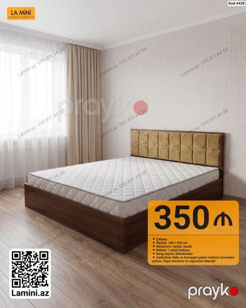 Çarpayı – La Mini (Kod: 4428) - Ölçü: 160 200 sm - Mexanizm — Bakı