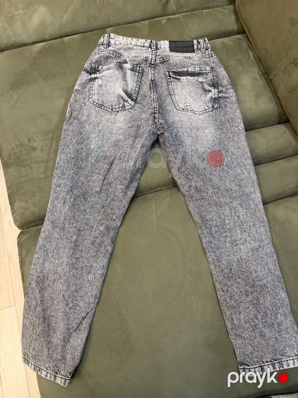 Məhsul: Daş yuyulmuş boz cins şalvar - Parça: klassik denim, yüngül — Jins, Bakı (2)