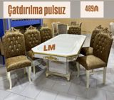 Klassik üslublu yemək dəsti - Dəst: 1 ədəd düzbucaqlı masa + 6 ədəd — mebel_divan_sifarisle_ugur — Masalar və stullar