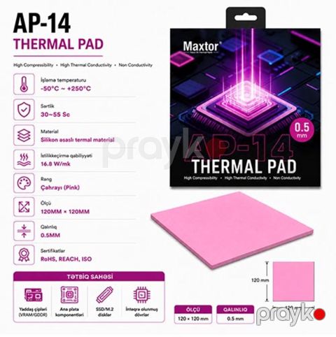 Maxtor AP-14 Thermal Pad 0.5mm Original (120x120mm) — Bakı