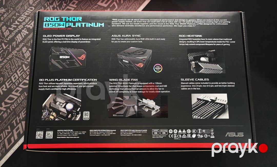 ASUS ROG Thor 850W 80+ Platinum — Kompüterlər və noutbuklar, Bakı (3)