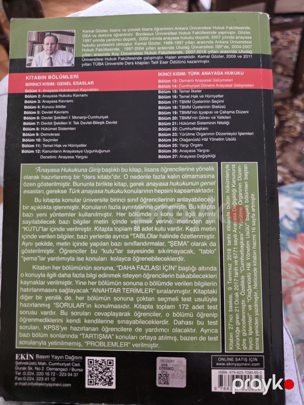Məhsul: Kitab – “Anayasa Hukukuna Giriş: Genel Esaslar ve Türk Anayasa — Kitablar, Bakı (2)