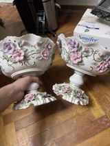 Porselen dekorativ qablar – 2 ədəd (pedestal kasalar) - Material — eetirov
