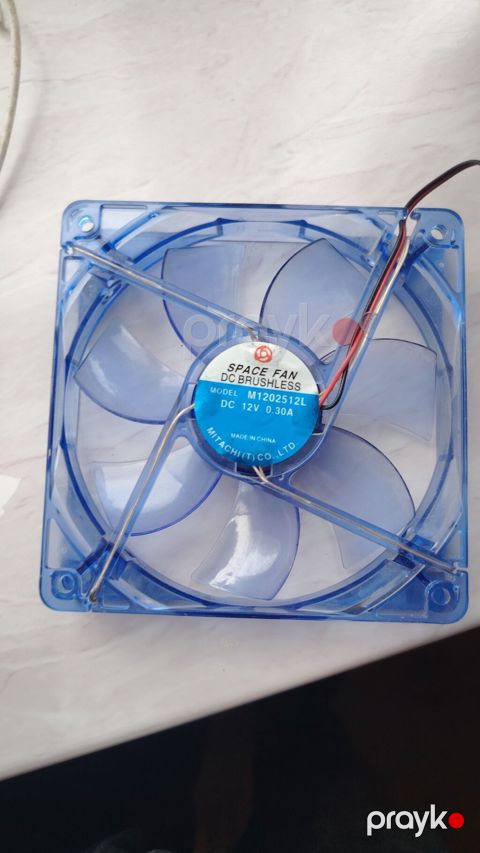 Space FAN DC Brushless soyuducu vantilator Mavi işıqlarla — Masallı