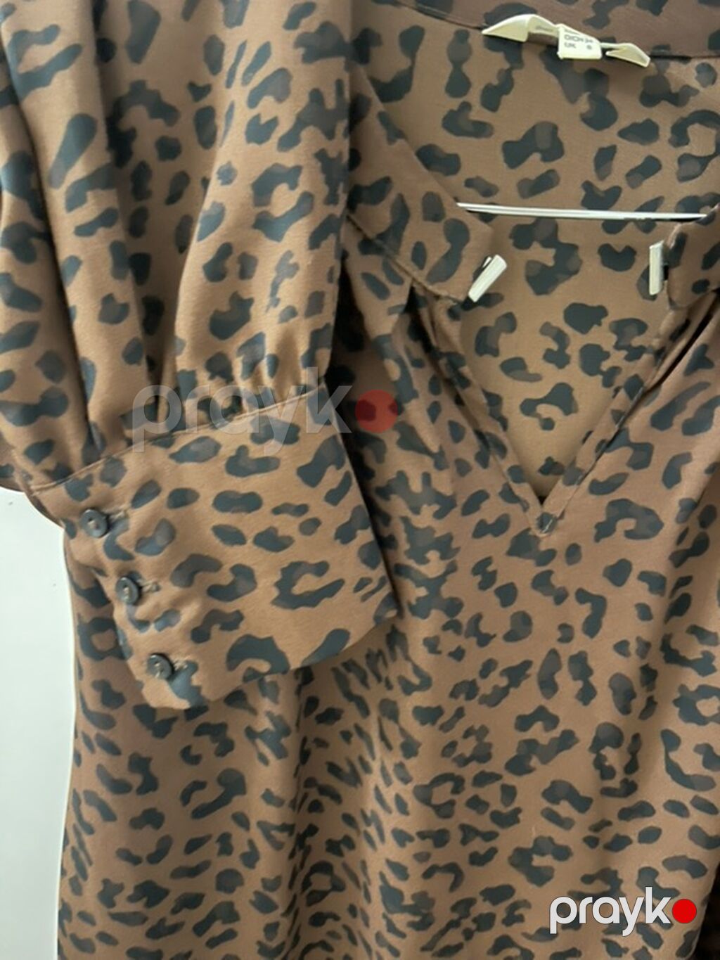 Qadın bluzası – leopard naxışlı - Rəng: tünd qəhvəyi fon üzərində — Köynək, Bakı (2)