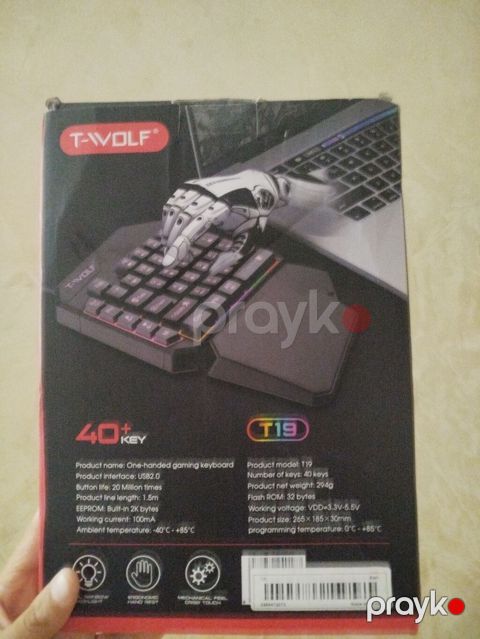 T-wolf T19 birtərəfli oyun klaviaturası - Tip: One-handed gaming — Bakı