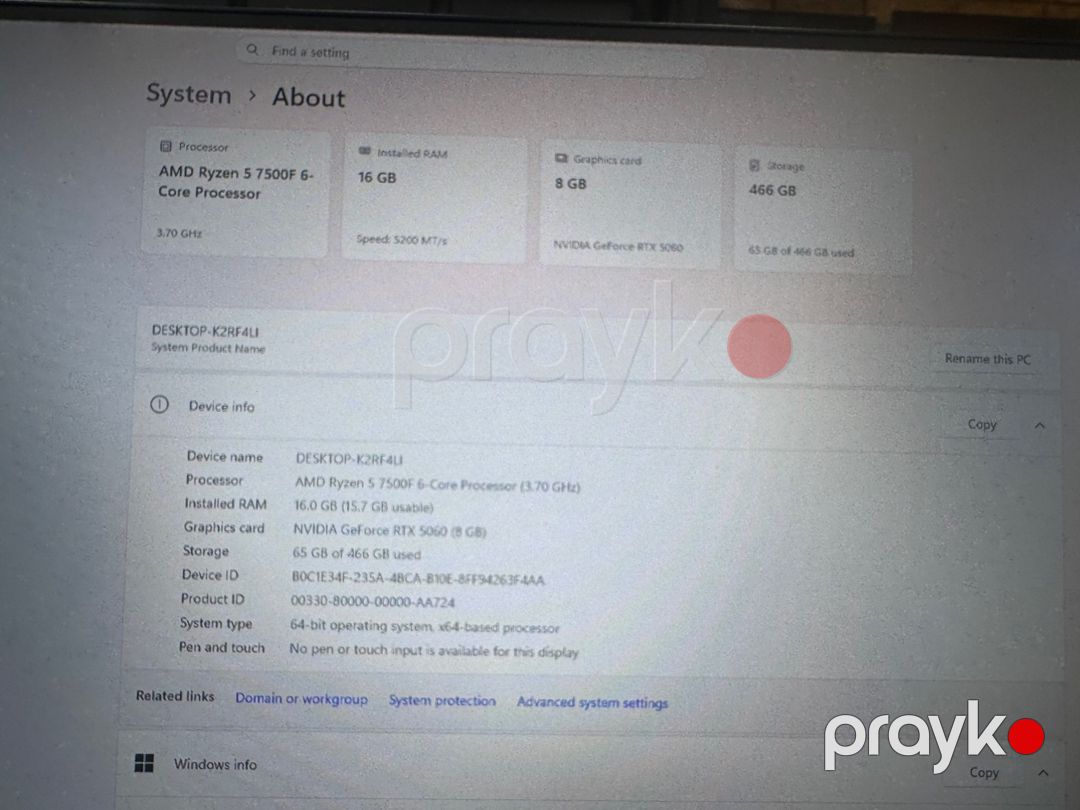 Gamıng kompyuter RTX 5060 8GB 240Hz monitor — Masaüstü kompüterlər, Bakı (12)