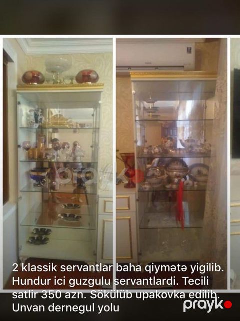 Klassik üslubda 2 ədəd hündür servan satılır. İç hissəsi güzgülüdür — Bakı
