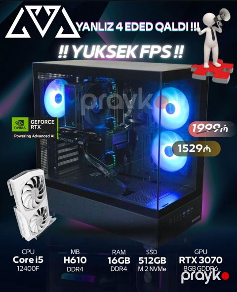 Gamıng PC RTX 3070+i5.12th — Bakı