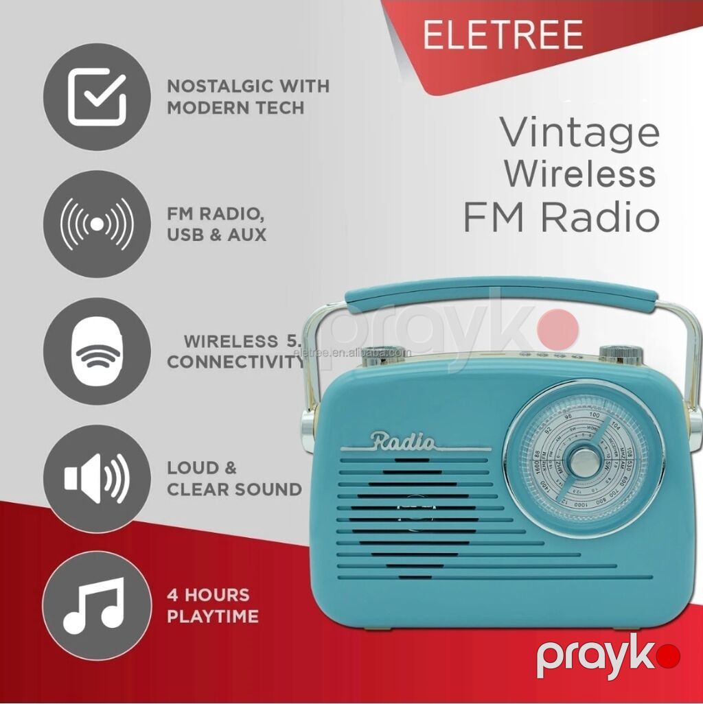 ELE Tree Vintage Wireless FM Radio - Retro dizayn, müasir texnologiya — Radio qəbuledicilər, Xırdalan (2)