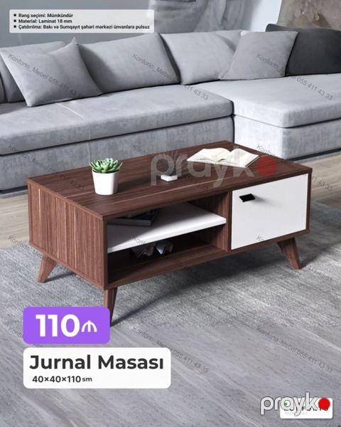 Düz masa, Açılmayan, Təkərsiz, Laminat, Zəmanətsiz, Pulsuz quraşdırılma — Bakı