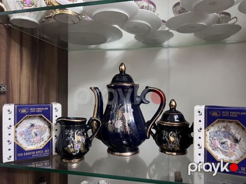 Çay dəsti, rəng - Göy, Farfor, Yaponiya — Bakı