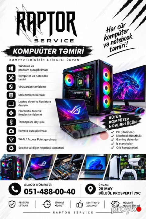 Kompüterinizdə Problem Var? Biz Həll Edirik RapTor Service — Bakı