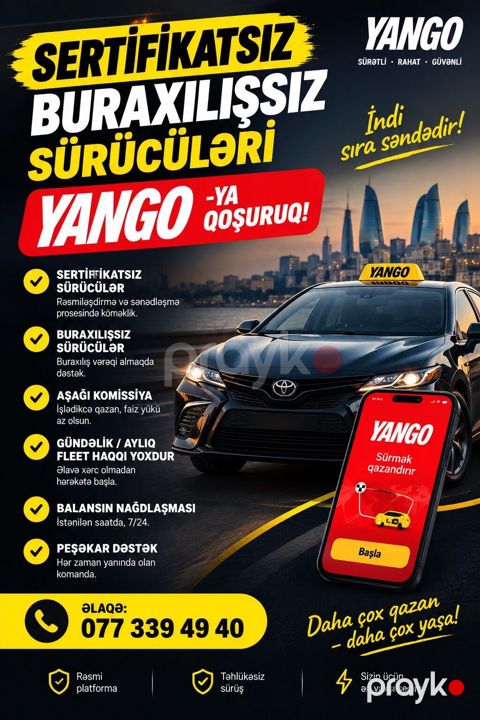 Taksi sürücüsü tələb olunur, Şəxsi nəqliyyat vasitəsi ilə, İşəmuzd ödəniş, 6 ildən artıq təcrübə — Masazır