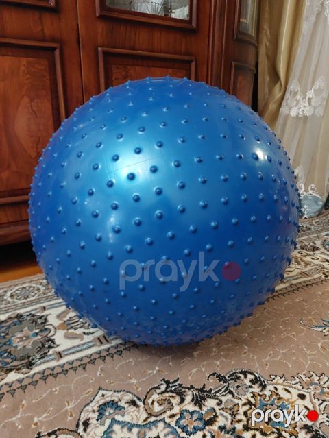 Masaajlı fitnes/topa – mavi rəngdə, sünbüllü (reliefli) səthli — Bakı