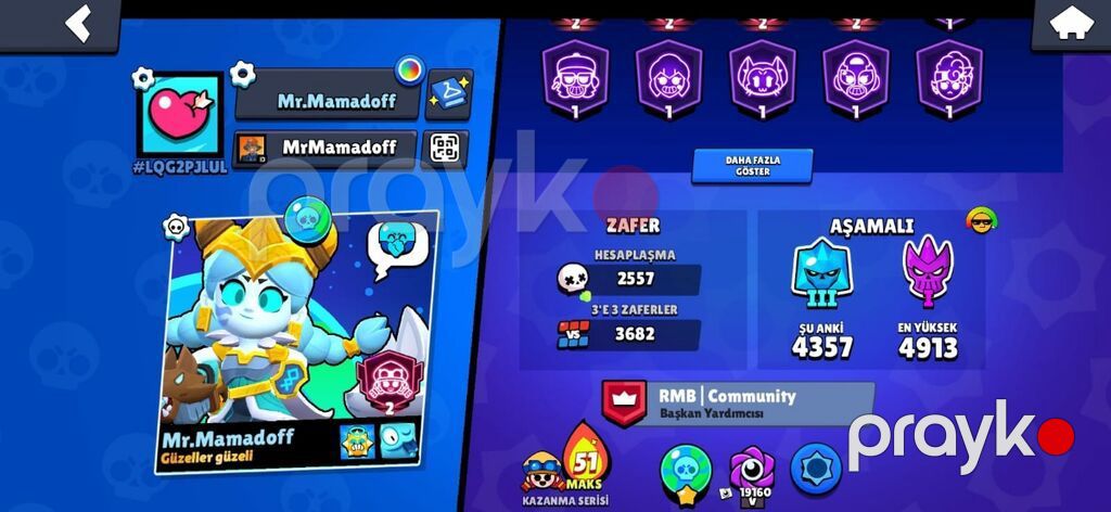 Brawl Stars Hesabı -Nadir Kostümlər ilə dolu hesab - Kupa yolu — Digər, Qəbələ (3)