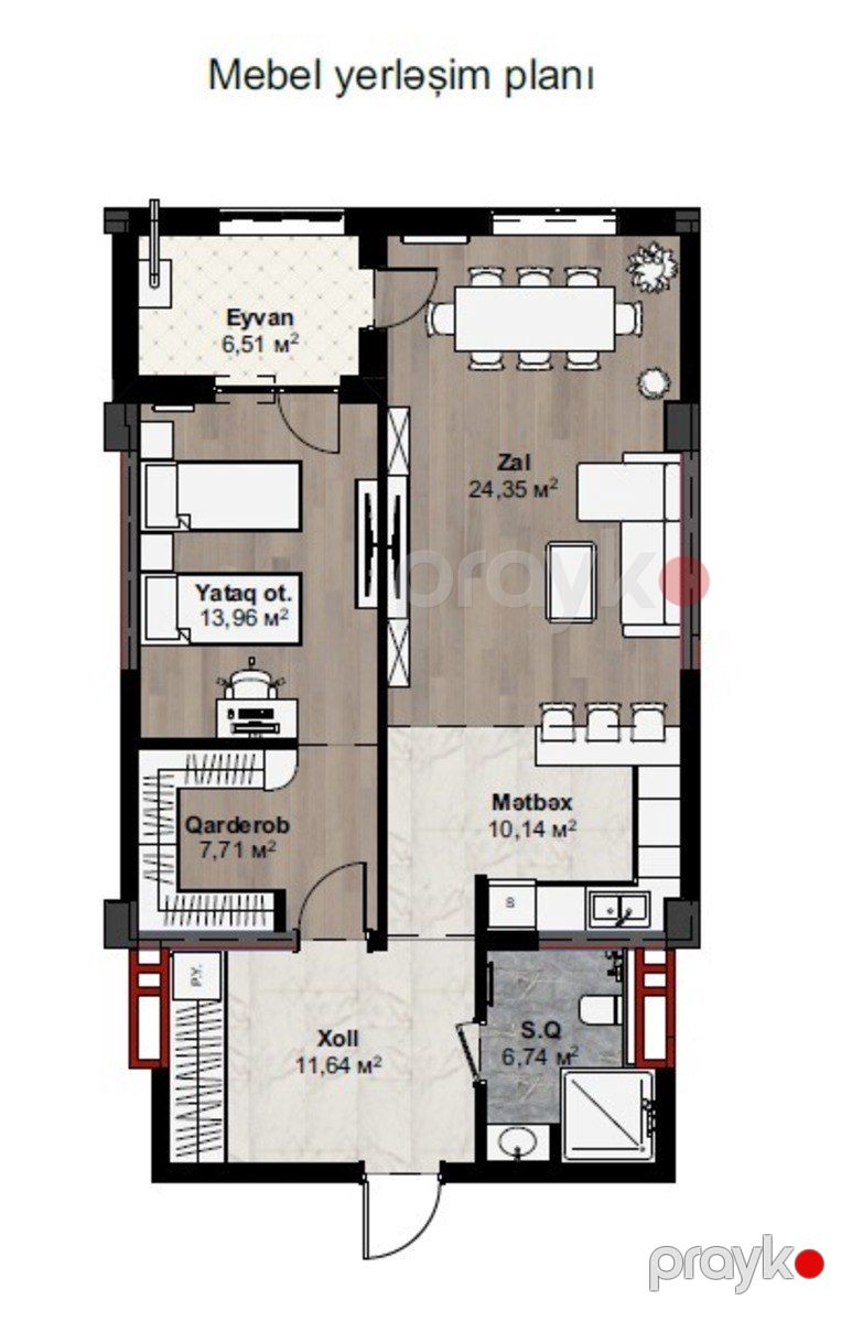 Satılır 2 otaqlı yeni tikili 81 m² — Mənzil, Bakı (10)