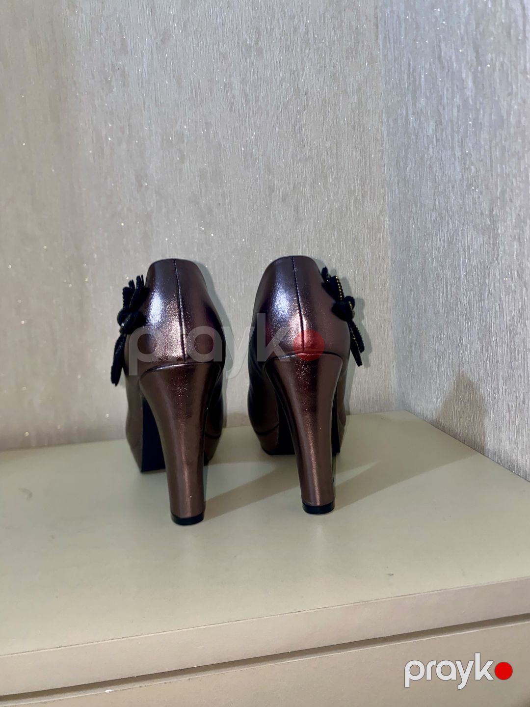 Qadın platformalı tufli bronz rəngində — Tufl, Bakı (2)