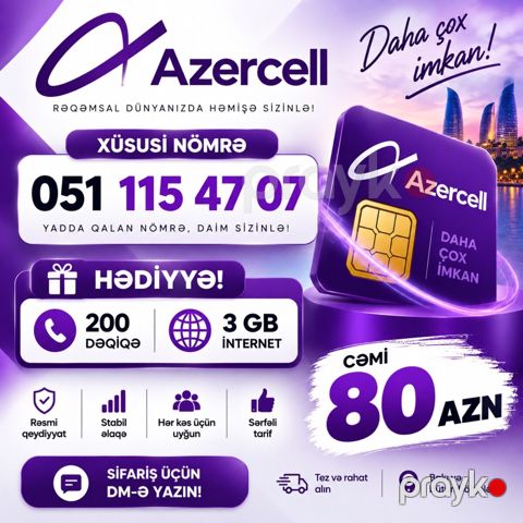 Azercell nömrə – (051) 115-47-07 — Bakı