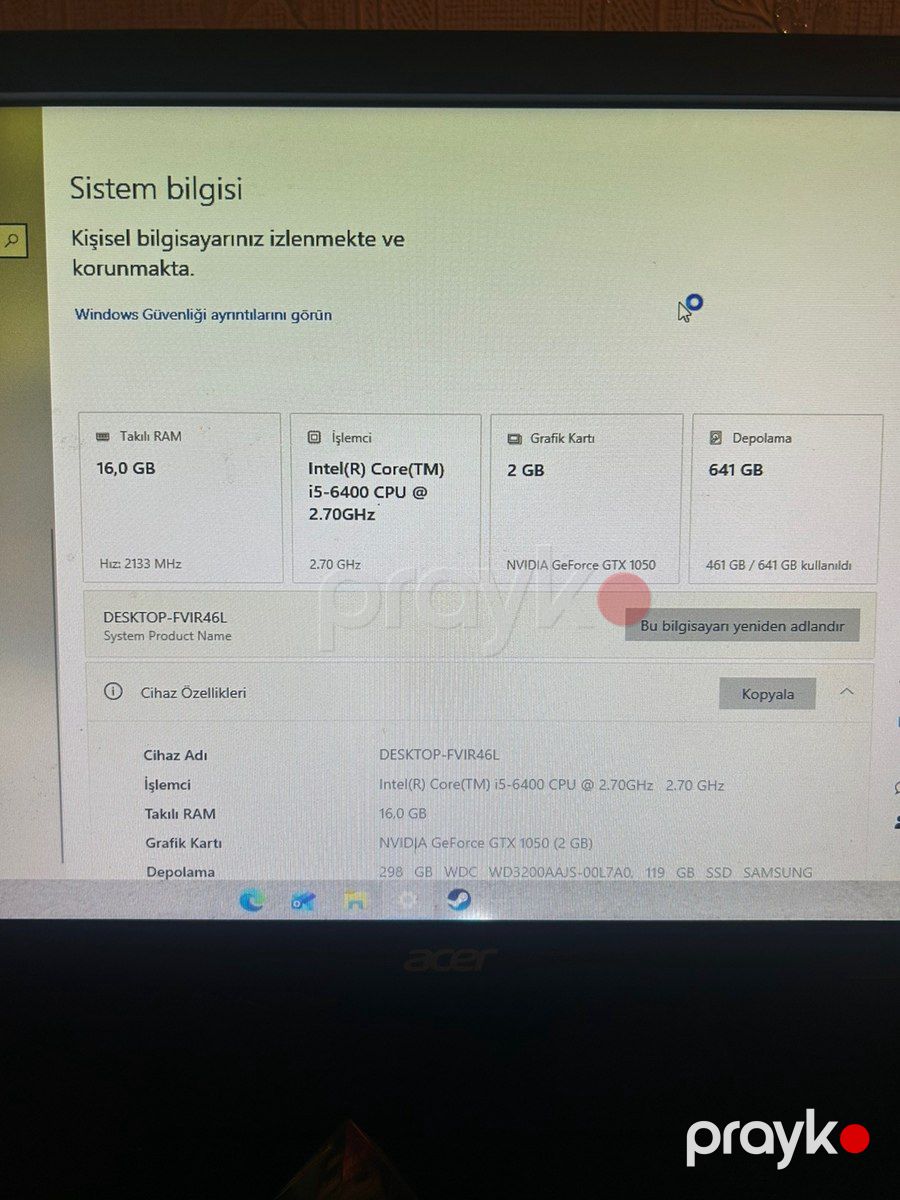 Gaming PC i5-6400 16GB RAM GTX 1050 2GB — Masaüstü kompüterlər, Bakı (6)