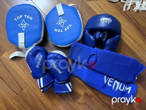 Boks/Muay-Thai/Qickboks üçün tam avadanlıq dəsti – mavi rəng Dəst — Bakı