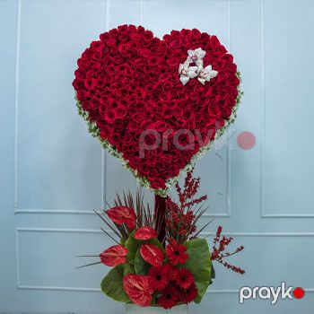 Qırmızı ürək kompozisiya - code: 9004 — Bakı