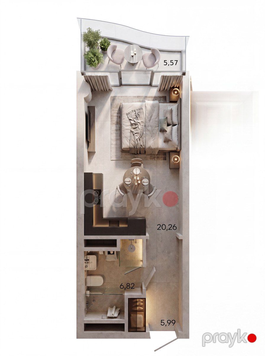 Satılır 1 otaqlı yeni tikili 38.6 m² — Mənzil, Bakı (2)