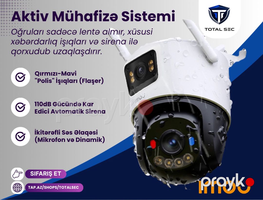 Imou 4G İkili Kamera (6MP, SIM Kartlı, Polis İşıqlı) — Ağıllı ev və təhlükəsizlik, Bakı (3)