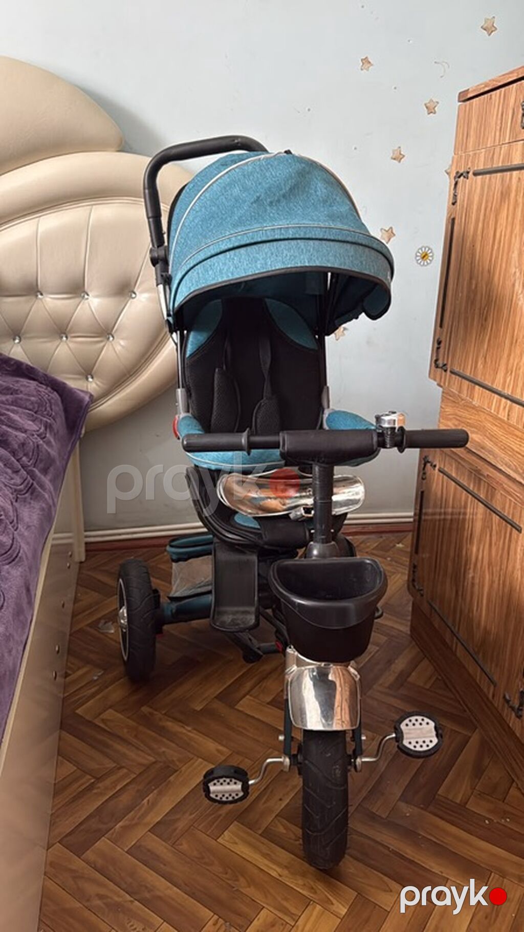 Uşaq üçtəkərli velosipedi – valideyn idarəetməli, tentesi və — Uşaq velosipedləri, Bakı (10)