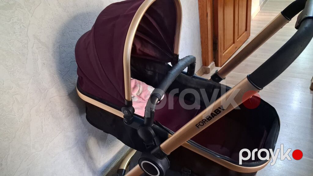 Forbaby uşaq arabası - Çərçivə: yüngül və möhkəm alüminium, qızılı — Arabalalar, Bakı (2)