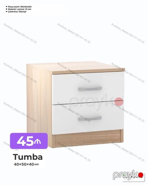 Tumba – 40×50×40 sm - İki çekmecəli, rahat saxlama üçün - Korpus — Bakı