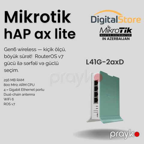 MikroTik hAP ax lite L41G-2axD — Bakı