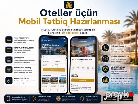 Otellər üçün mobil proqram hazırlanması — Bakı