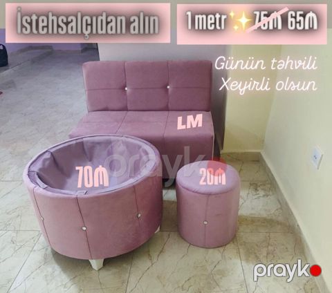Mətbəx, ofis, çay evi və salonlar üçün mini divanlar və uyğun oturacaq — Bakı